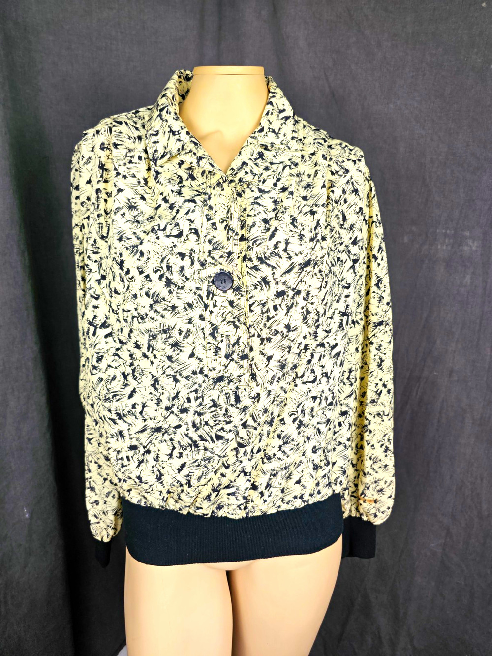 Vintage Geometric Graphic Print 2 Piece Dress Set Bomber Top Pleated Skirt sz 10